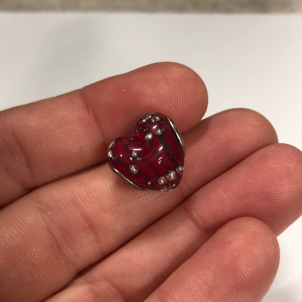 Murano Glass Red Heart Charm